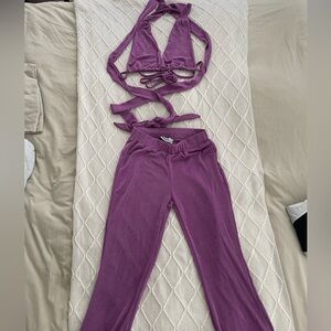Purple Spandex Festival Set - Kooka Boutique - size small